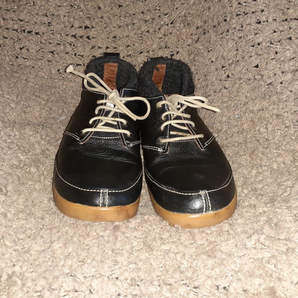 VOLTA INSTANT CLASSIC-Black Leather & Wool-Mid-Top Shoes - Picture 3 of 7